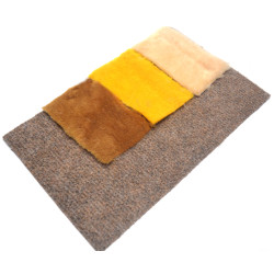 Драпак кігтеточка Zoo-hunt кутова для котів ДУ міді 65 см коричнева + бежеве хутро