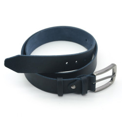 Ремінь чоловічий шкіра Ретро 4 см 90 см Zoo-hunt синій 7204-с