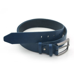 Ремінь чоловічий шкіра 4 см 100 см Zoo-hunt синій 7201-с