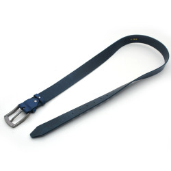 Ремінь чоловічий шкіра 4 см 100 см Zoo-hunt синій 7201-с