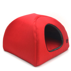 Хатка юрта для котів і собак Zoo-hunt Loft №1 32х32х32 см червоний + сірий