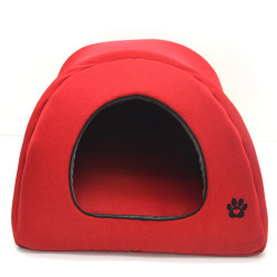 Хатка юрта для котів і собак Zoo-hunt Loft №1 32х32х32 см червоний + сірий