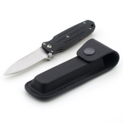 Чохол для розкладного ножа Zoo-hunt №1 12х2,5 см шкіра чорний 5269/1