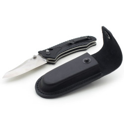 Чохол для розкладного ножа Zoo-hunt №2 12х4 см шкіра чорний 5273/1