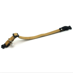 Нашийник для котів і малих собак шкіра О Дзвіночок 1,0 см  бежевий