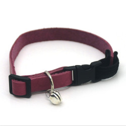 Нашийник для котів і малих собак шкіра О Дзвіночок 1,0 см  бежевий