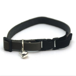 Нашийник для котів і малих собак шкіра О Дзвіночок 1,0 см  бежевий