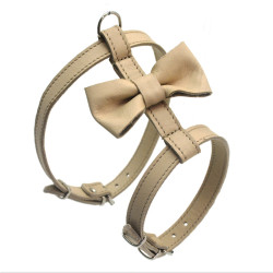 Нагрудник для малих собак Zoo-hunt Метелик №1 шкіра бежевий