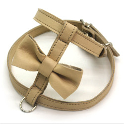 Нагрудник для малих собак Zoo-hunt Метелик №1 шкіра бежевий