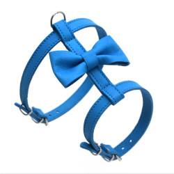 Нагрудник для малих собак Zoo-hunt Метелик №1 шкіра блакитний