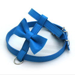 Нагрудник для малих собак Zoo-hunt Метелик №1 шкіра блакитний