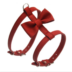 Нагрудник для малих собак Zoo-hunt Метелик №1 шкіра червоний