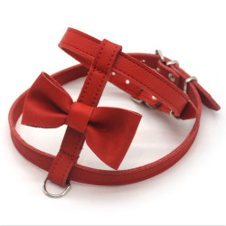 Нагрудник для малих собак Zoo-hunt Метелик №1 шкіра червоний