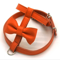 Нагрудник для малих собак Zoo-hunt Метелик №1 шкіра помаранчевий