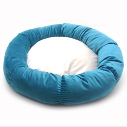 Лежак Zoo-hunt круглий для собак і котів Жасмін бірюзовий  №1 40х14 см