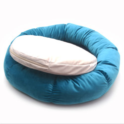 Лежак Zoo-hunt круглий для собак і котів Жасмін бірюзовий  №1 40х14 см