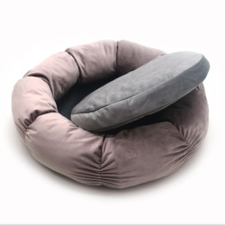 Лежак Zoo-hunt круглий для собак і котів Жасмін коричневий  №1 40х14 см