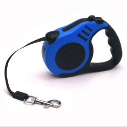 Рулетка-повідець для собак стрічка 3 м 15 кг синій