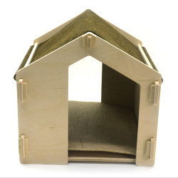 Еко будиночок 1 для кішок і малих собак з дерева