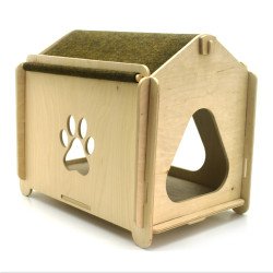 Еко будиночок 2 для кішок і малих собак з дерева