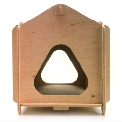 Еко будиночок 2 для кішок і малих собак з дерева
