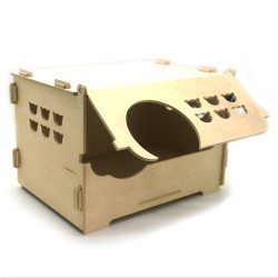 Еко пологовий будинок для кішок з дерева