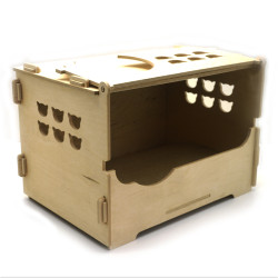 Еко пологовий будинок для кішок з дерева