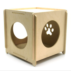 Еко будиночок Куб малий для кішок і малих собак з дерева