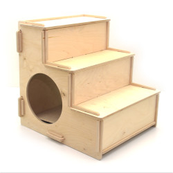 Еко Сходинки для тварин з будиночком трьох рівневі