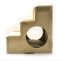 Еко Сходинки для тварин з будиночком трьох рівневі