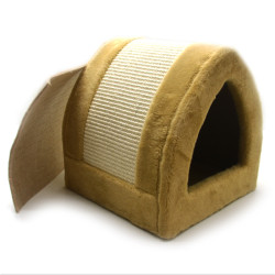 Будиночок драпак для котів Zoo-hunt Дача 33х33х35 см сезаль бежевий