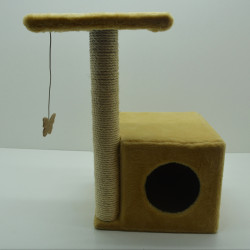 Будиночок Драпак для кішок Zoo-hunt Віола 34х34х56 см сезаль бежевий