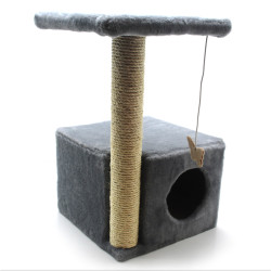 Будиночок Драпак для кішок Zoo-hunt Віола 34х34х56 см сезаль сірий