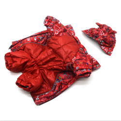 Комбінезон для собак Амур з капюшоном на підкладці omni-heat червоний  міні 21х27 см