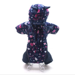 Комбінезон для собак Амур з капюшоном на підкладці omni-heat синій  міні 21х27 см