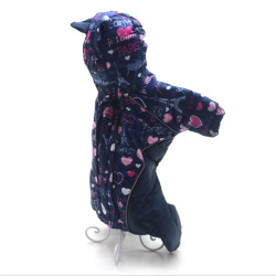 Комбінезон для собак Амур з капюшоном на підкладці omni-heat синій  міні 21х27 см