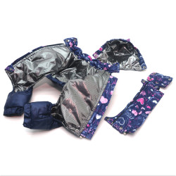 Комбінезон для собак Амур з капюшоном на підкладці omni-heat синій  міні 21х27 см