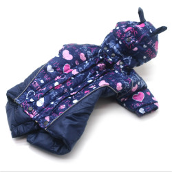 Комбінезон для собак Амур з капюшоном на підкладці omni-heat синій  міні 21х27 см