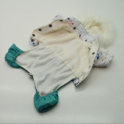 Комбінезон для собак Джесі бірюзовий+білий  міні 21х32 см