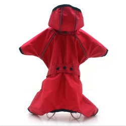 Дощовик для собак з капюшоном Zoo-hunt Сільвер червоний  міні 21х27 см