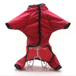 Дощовик для собак з капюшоном Zoo-hunt Сільвер червоний  міні 21х27 см