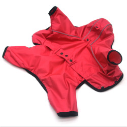 Дощовик для собак з капюшоном Zoo-hunt Сільвер червоний  міні 21х27 см