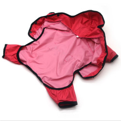 Дощовик для собак з капюшоном Zoo-hunt Сільвер червоний  міні 21х27 см