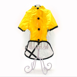 Вітровка плащ для собак прозора Zoo-hunt жовта  міні 21х27 см