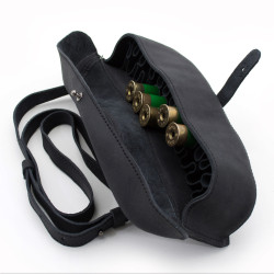 Патронташ-підсумок на 24 патрона Zoo-hunt шкіра Ретро чорний 10010/1