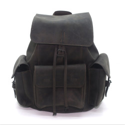 Рюкзак шкіряний Крейзі Zoo-hunt 3 кармани коричневий 10513/2