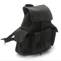 Рюкзак шкіряний Крейзі Zoo-hunt 3 кармани коричневий 10513/2