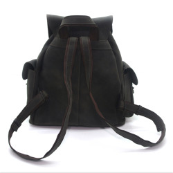 Рюкзак шкіряний Крейзі Zoo-hunt 3 кармани коричневий 10513/2