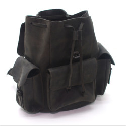 Рюкзак шкіряний Крейзі Zoo-hunt 3 кармани коричневий 10513/2