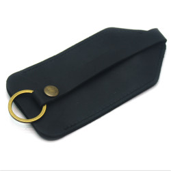 Ключниця шкіряна Крейзі Zoo-hunt чорна 1056